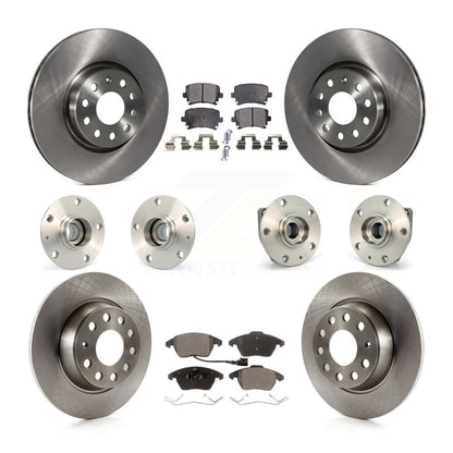 Hub Bearings Disc Brake Rotors And Pads Front Rear Kit (10Pc) For Volkswagen GTI