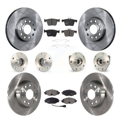 Hub Bearing Brake Rotor & Pads Front Rear Kit (10Pc) For 15-19 Volkswagen e-Golf