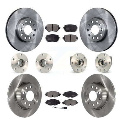 Hub Bearing Brake Rotor Pad Front Rear Kit (10Pc) For Volkswagen Golf SportWagen