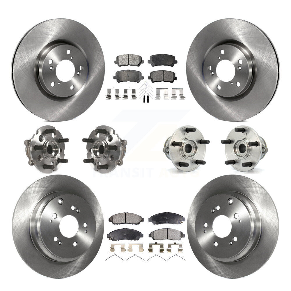 Hub Bearing Brake Rotor Pads Front Rear Kit (10Pc) For Honda Pilot Acura MDX ZDX