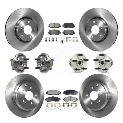 Hub Bearing Brake Rotor Pads Front Rear Kit (10Pc) For Honda Pilot Acura MDX ZDX