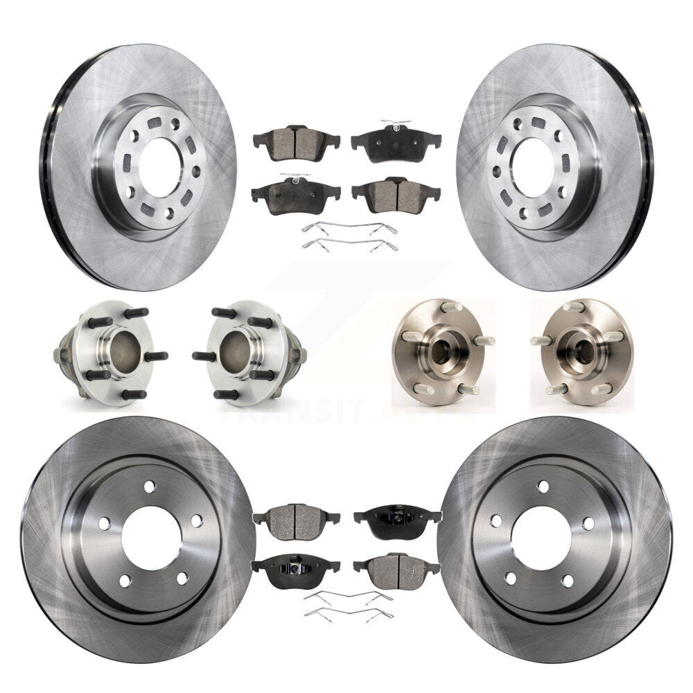 Hub Bearing Assembly Disc Brake Rotor And Pads Front Rear Kit (10Pc) For Mazda 3