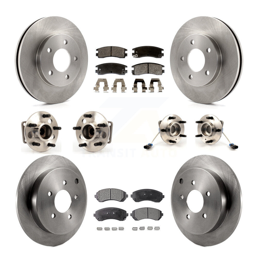 Hub Bearings Disc Brake Rotors And Pads Front Rear Kit (10Pc) For Pontiac Aztek