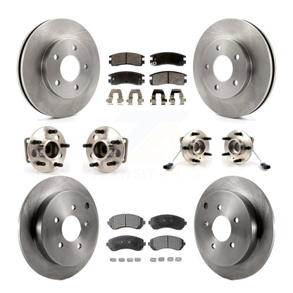 Hub Bearings Disc Brake Rotors And Pads Front Rear Kit (10Pc) For Pontiac Aztek