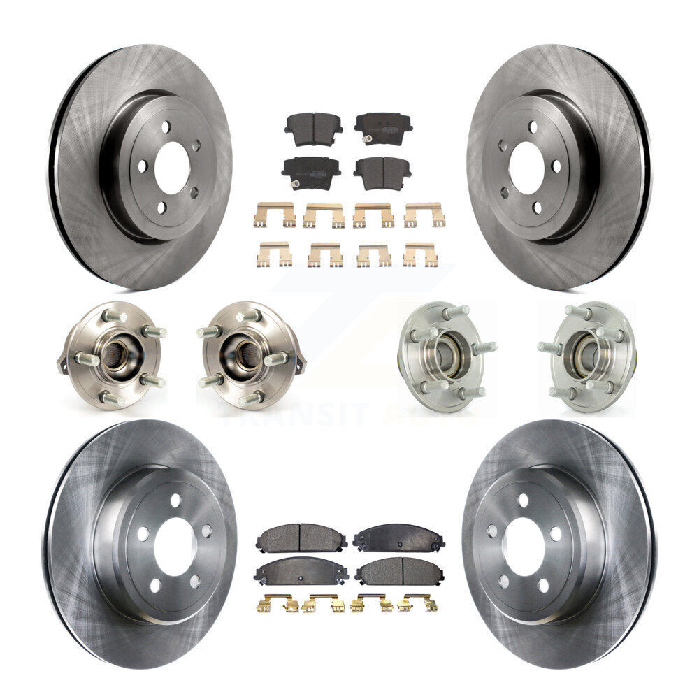 Hub Bearing Brake Rotor Pad Front Rear Kit (10Pc) For Chrysler 300 Dodge Charger