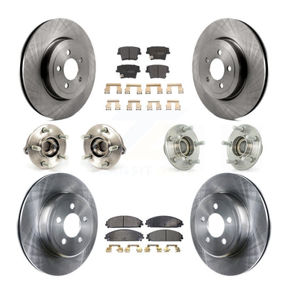 Hub Bearing Brake Rotor Pad Front Rear Kit (10Pc) For Chrysler 300 Dodge Charger