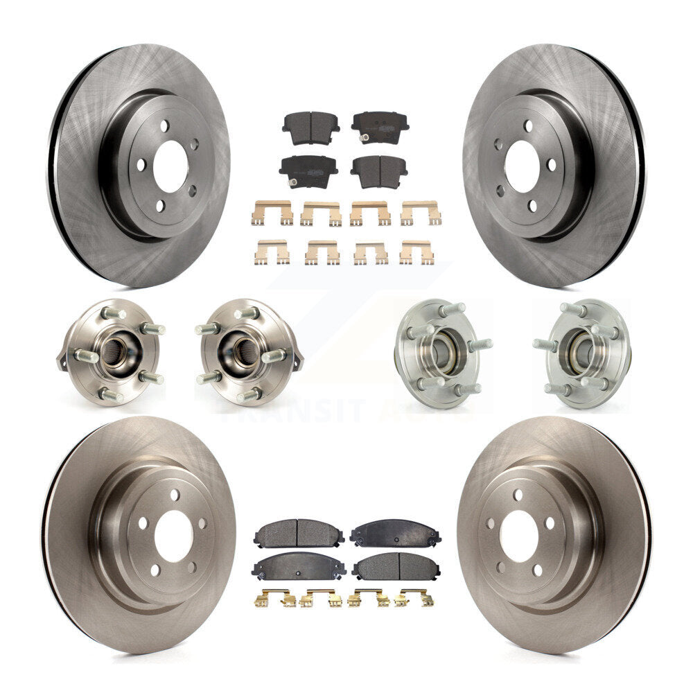 Hub Bearings Disc Brake Rotors And Pads Front Rear Kit (10Pc) For Dodge Charger