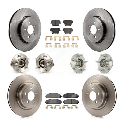 Hub Bearings Disc Brake Rotors And Pads Front Rear Kit (10Pc) For Dodge Charger