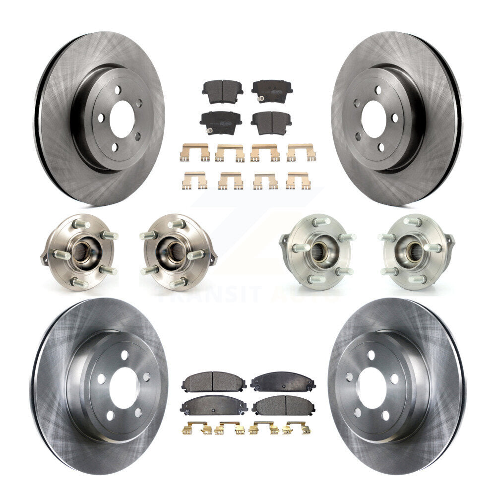 Hub Bearing Brake Rotor Pad Front Rear Kit (10Pc) For Chrysler 300 Dodge Charger