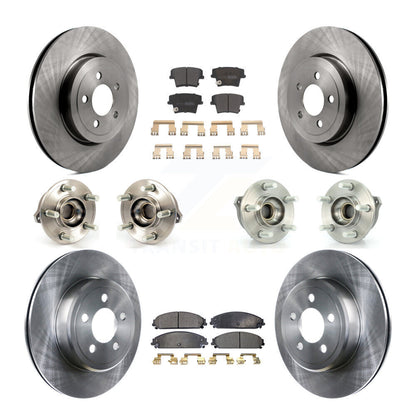 Hub Bearing Brake Rotor Pad Front Rear Kit (10Pc) For Chrysler 300 Dodge Charger