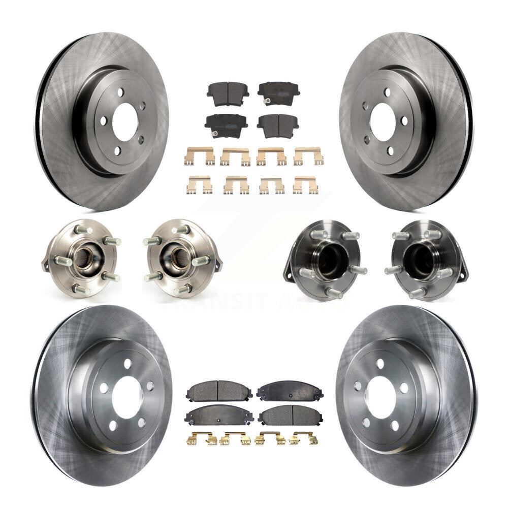 Hub Bearing Disc Brake Rotor & Pads Front Rear Kit (10Pc) For Chrysler 300 Dodge