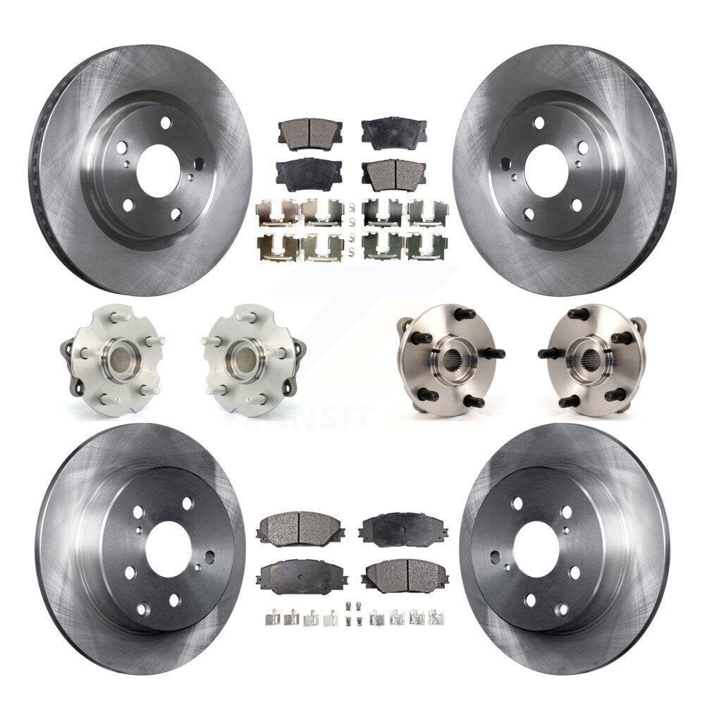 Hub Bearings Disc Brake Rotors And Pads Front Rear Kit (10Pc) For Toyota RAV4