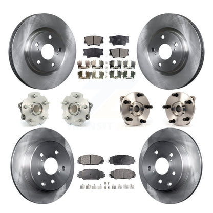 Hub Bearings Disc Brake Rotors And Pads Front Rear Kit (10Pc) For Toyota RAV4