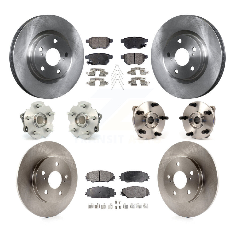 Hub Bearing Brake Rotor & Pads Front Rear Kit (10Pc) For Toyota Corolla iM Scion