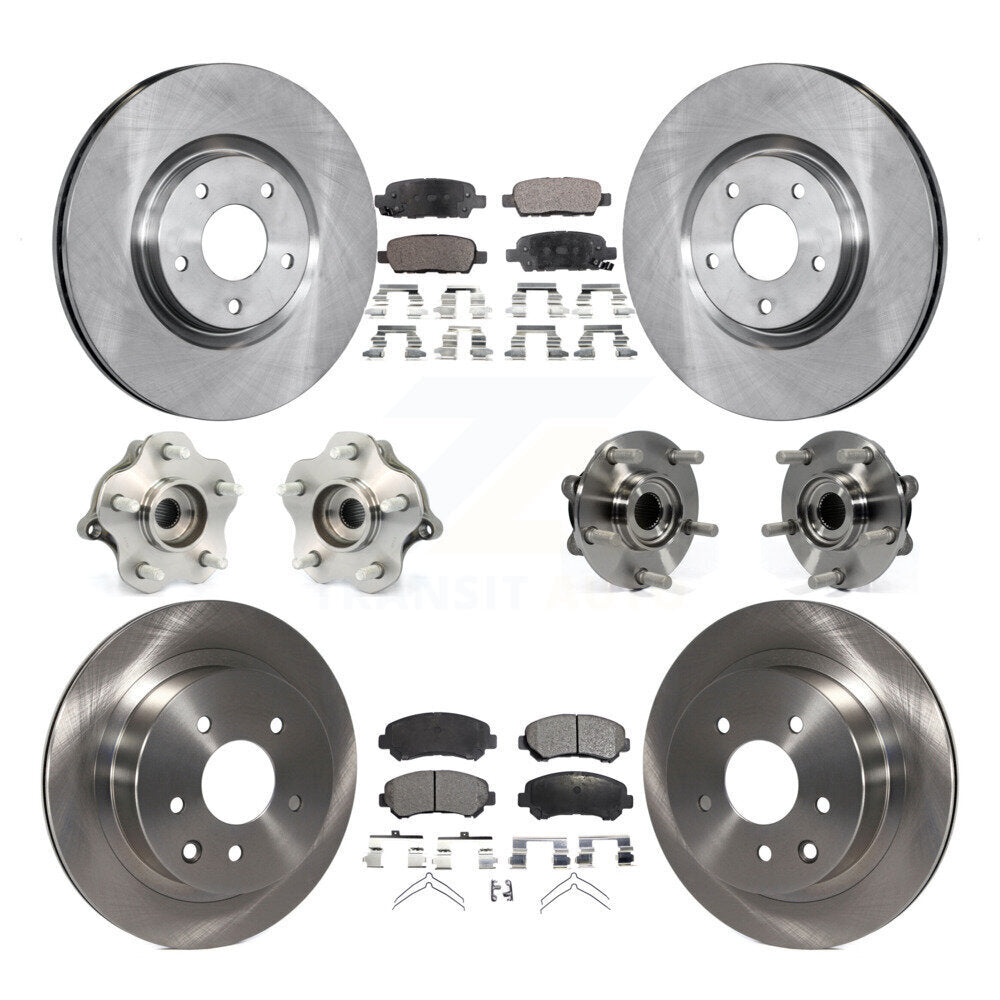 Hub Bearing Brake Rotor Pads Front Rear Kit (10Pc) For 2014 Nissan Juke To 04 14
