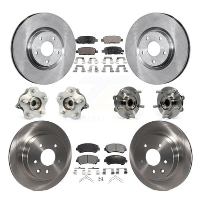 Hub Bearing Brake Rotor Pads Front Rear Kit (10Pc) For 2014 Nissan Juke To 04 14
