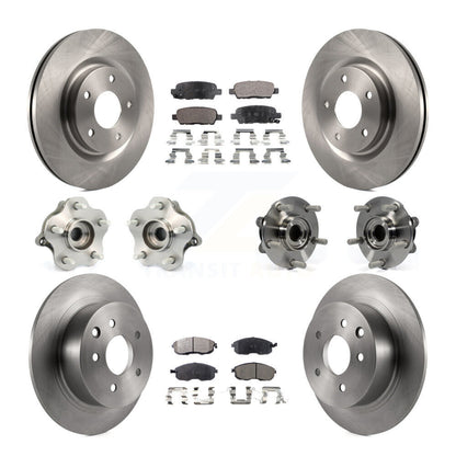 Hub Bearings Disc Brake Rotors And Pads Front Rear Kit (10Pc) For Nissan Juke
