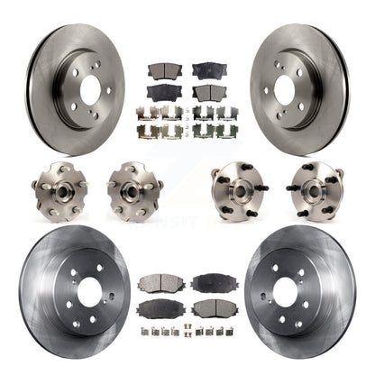 Hub Bearings Disc Brake Rotors And Pads Front Rear Kit (10Pc) For Toyota RAV4