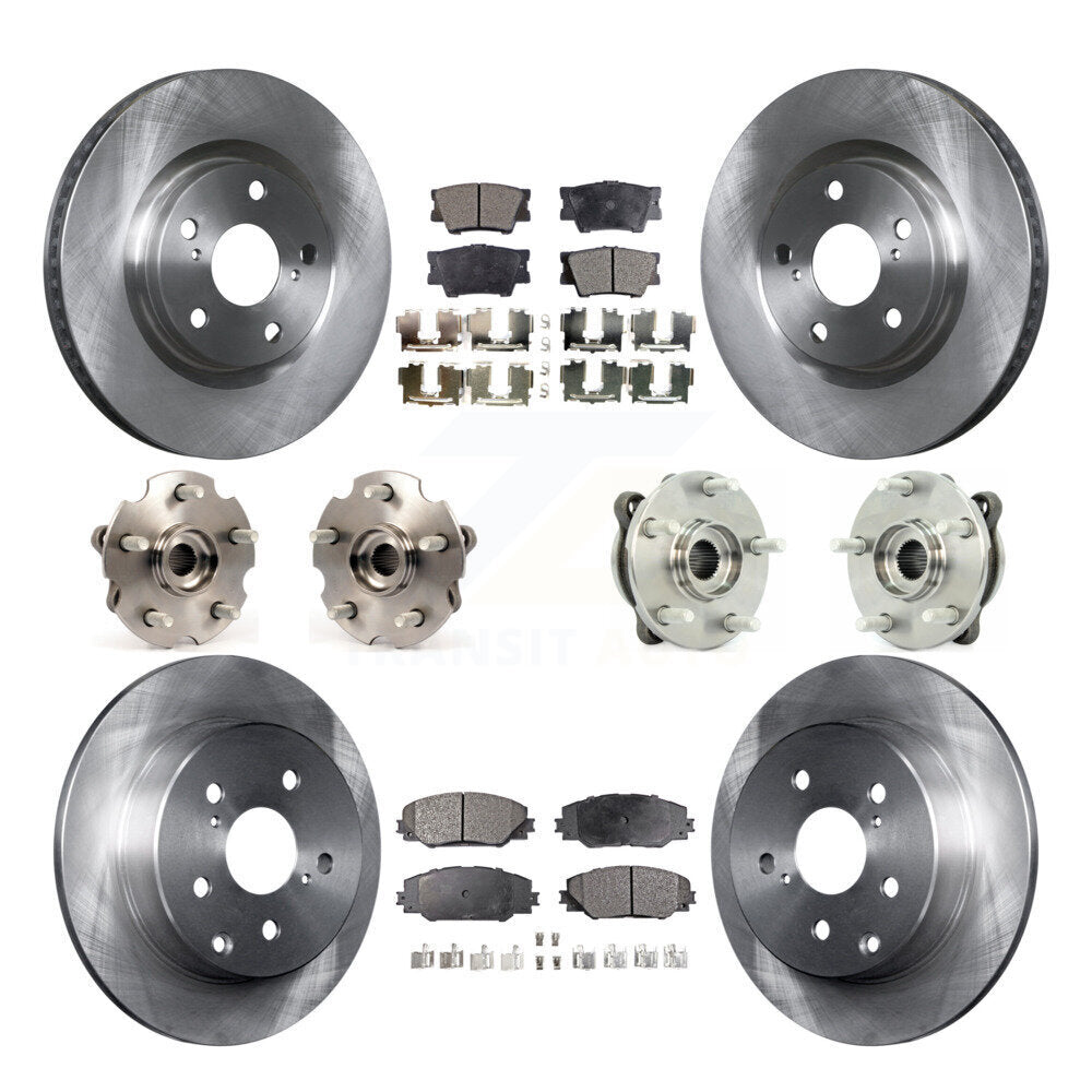 Hub Bearings Disc Brake Rotors And Pads Front Rear Kit (10Pc) For Toyota RAV4