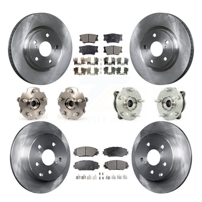 Hub Bearings Disc Brake Rotors And Pads Front Rear Kit (10Pc) For Toyota RAV4