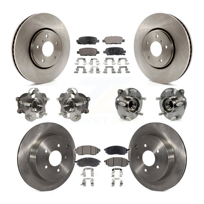 Hub Bearing Brake Rotor And Pad Front Rear Kit (10Pc) For INFINITI FX35 FX37 RWD