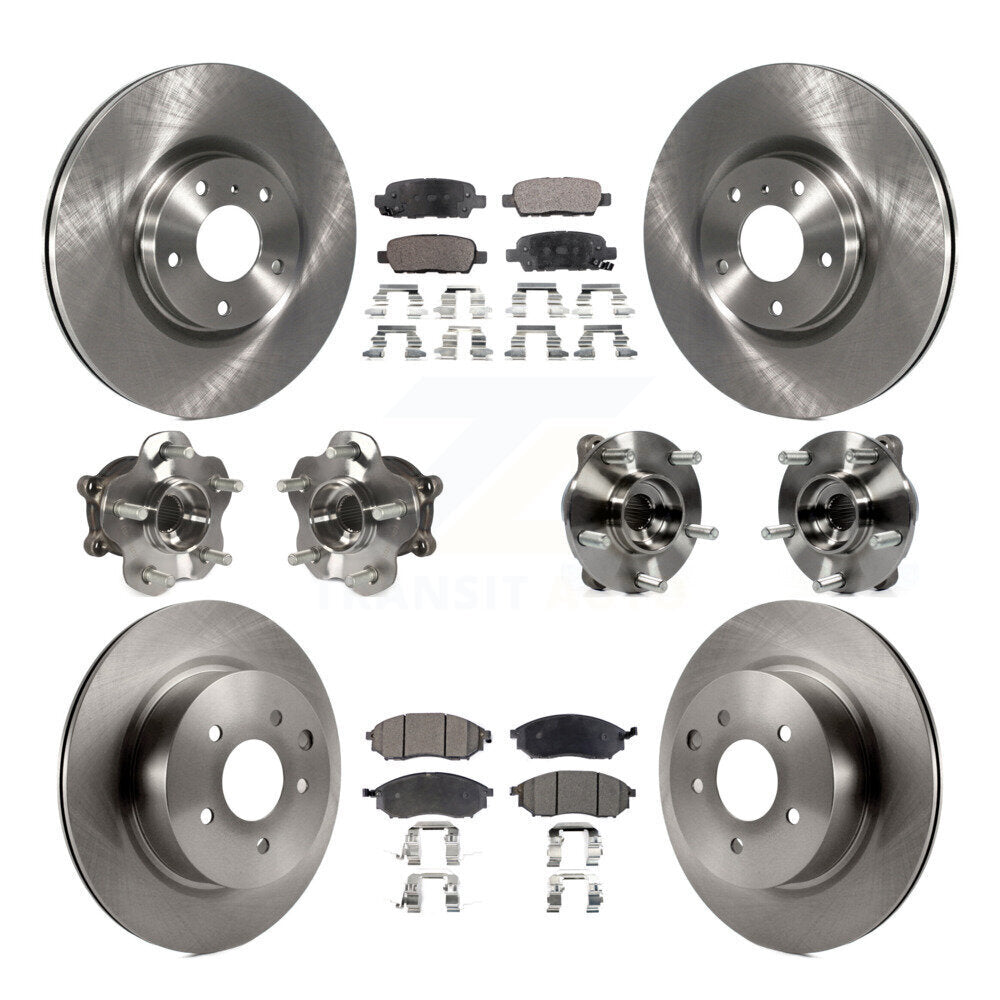 Hub Bearing Brake Rotor Pad Front Rear Kit (10Pc) For INFINITI G37 EX35 QX50 G25