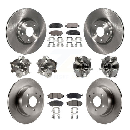 Hub Bearing Brake Rotor Pad Front Rear Kit (10Pc) For INFINITI G37 EX35 QX50 G25