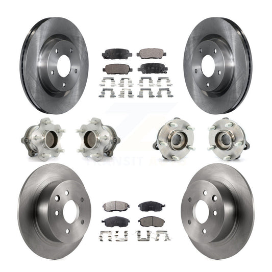 Hub Bearings Disc Brake Rotors And Pads Front Rear Kit (10Pc) For Nissan Altima