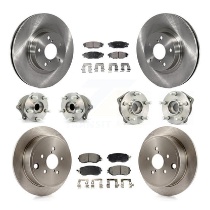 Hub Bearings Disc Brake Rotors And Pads Front Rear Kit (10Pc) For Subaru Impreza