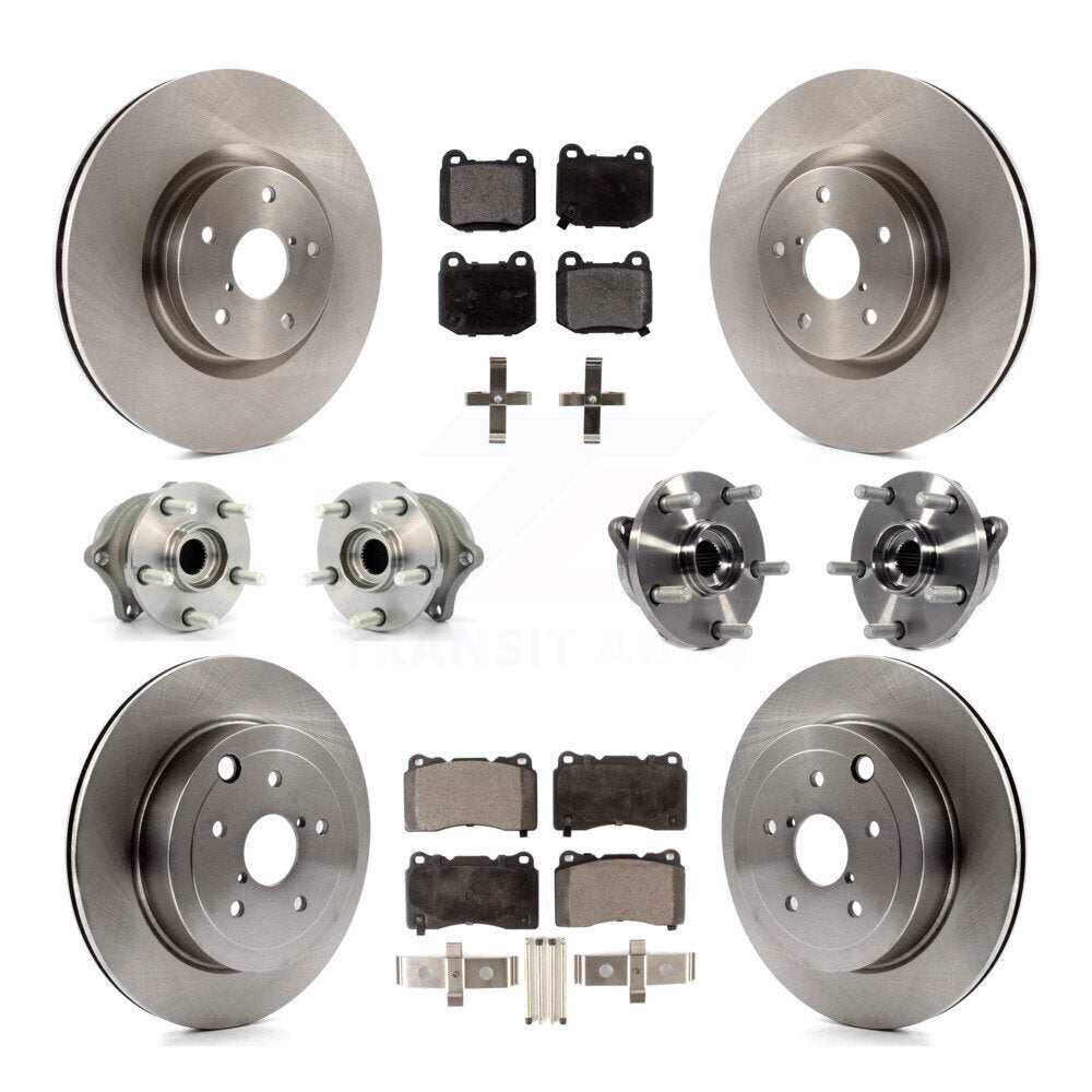 Hub Bearing Brake Rotor And Pad Front Rear Kit (10Pc) For Subaru Impreza WRX STI