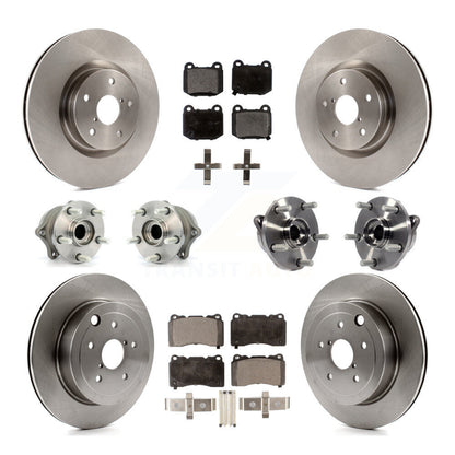 Hub Bearing Brake Rotor And Pad Front Rear Kit (10Pc) For Subaru Impreza WRX STI