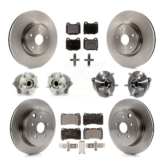 Hub Bearing Brake Rotor And Pad Front Rear Kit (10Pc) For Subaru Impreza WRX STI