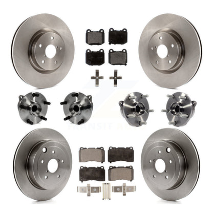 Hub Bearing Brake Rotor And Pad Front Rear Kit (10Pc) For Subaru Impreza WRX STI