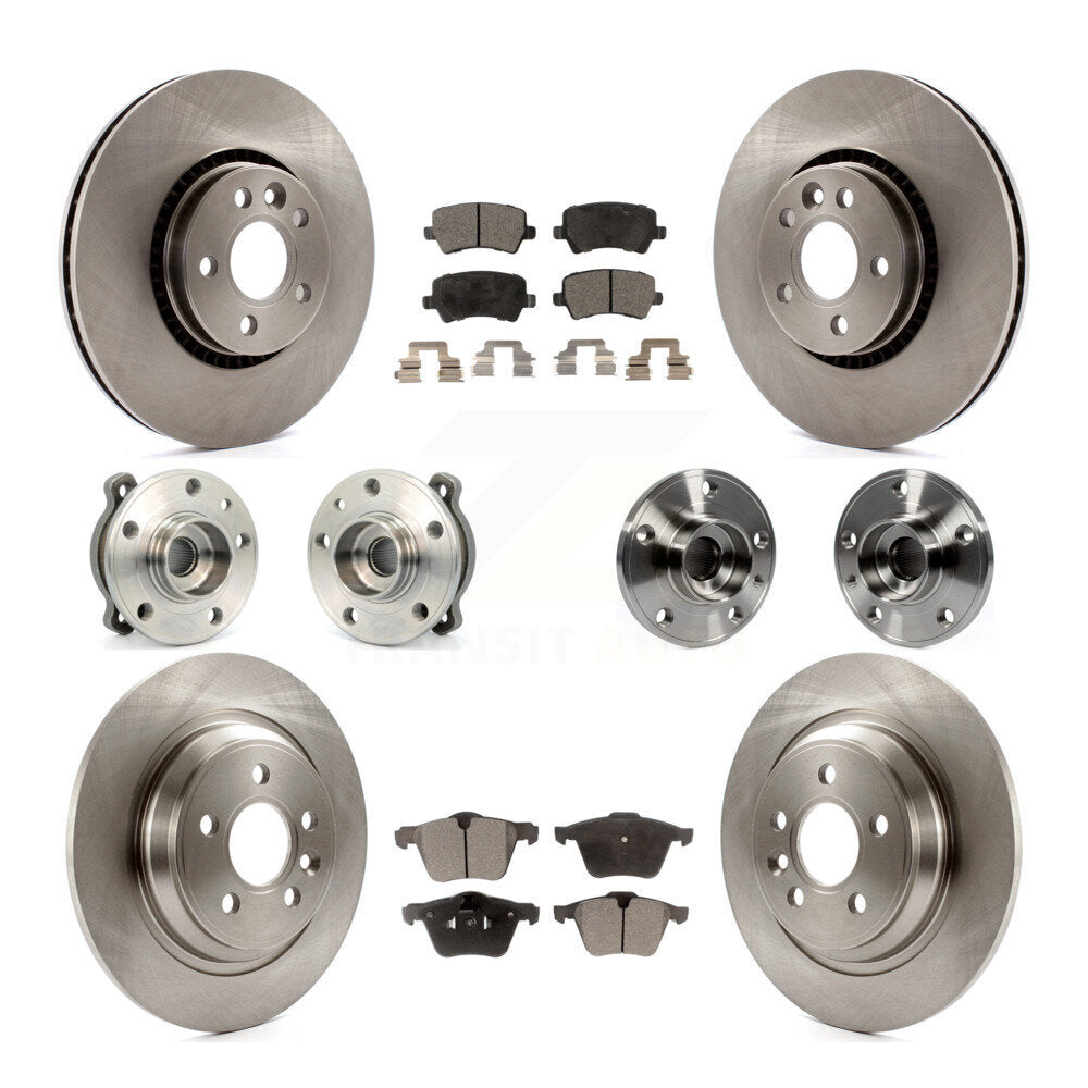 Hub Bearing Disc Brake Rotor & Pad Front Rear Kit (10Pc) For Volvo S60 V60 Cross