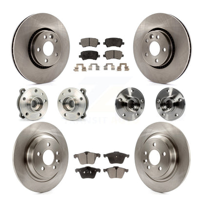 Hub Bearing Disc Brake Rotor & Pad Front Rear Kit (10Pc) For Volvo S60 V60 Cross