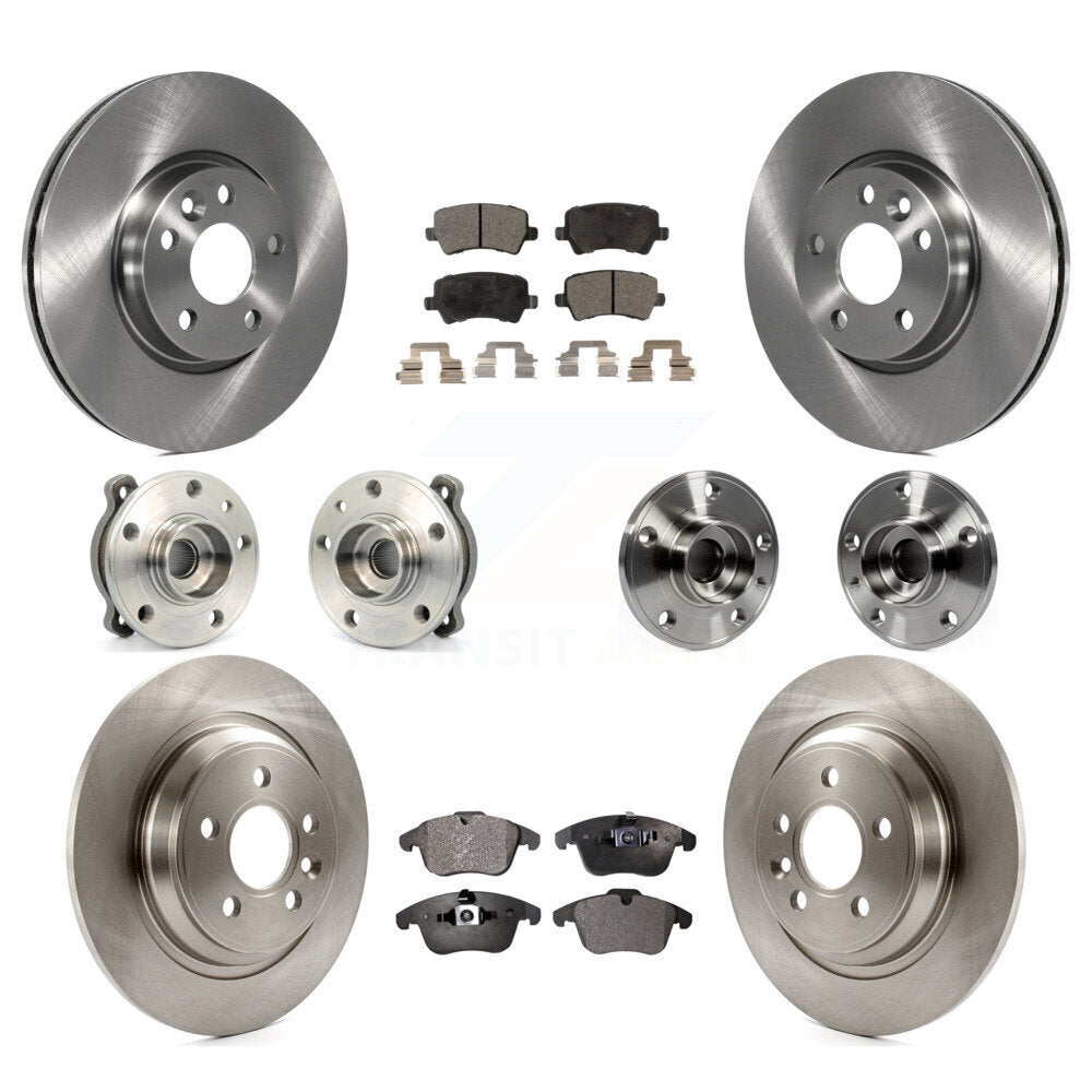 Hub Bearing Brake Rotor & Pads Front Rear Kit (10Pc) For 2013-2014 Volvo S60 AWD