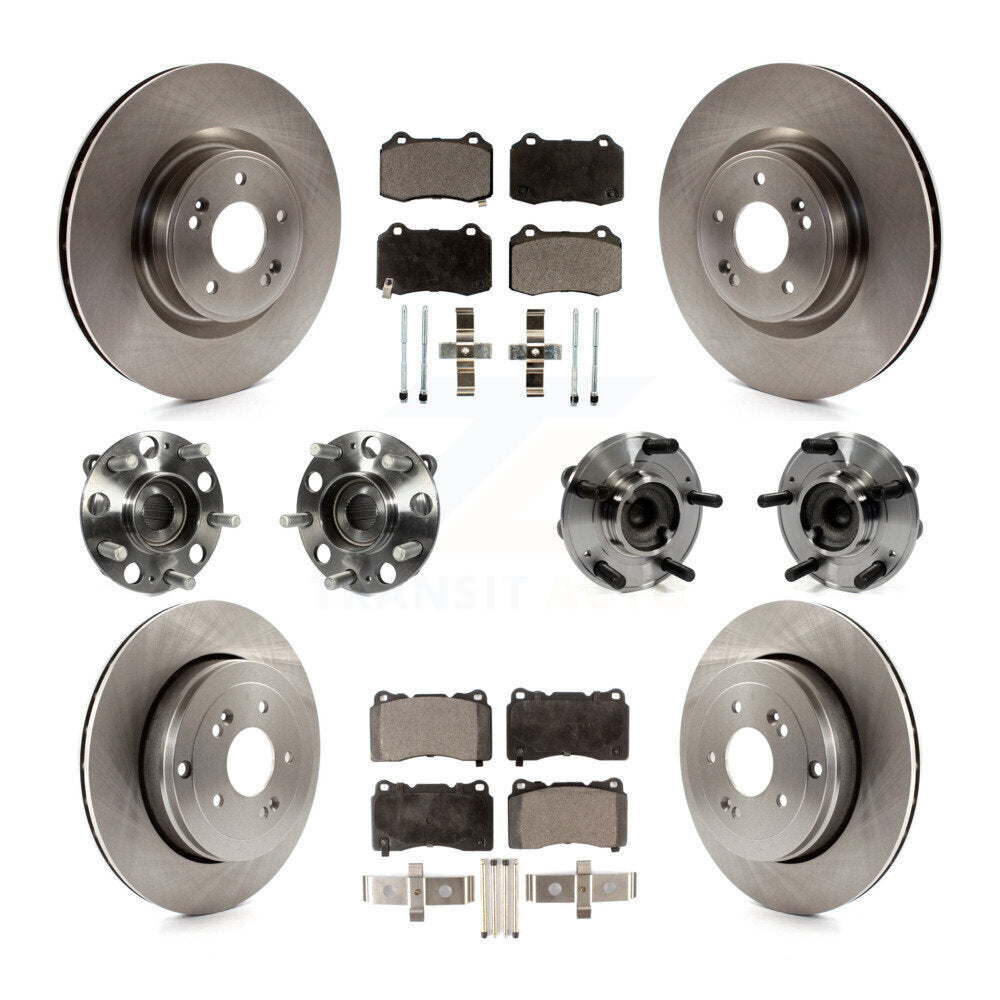 Hub Bearing Disc Brake Rotor Pad Front Rear Kit (10Pc) For Hyundai Genesis Coupe