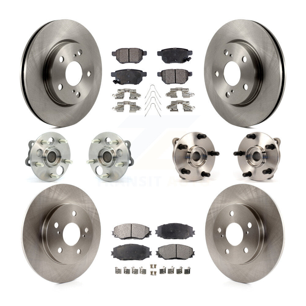 Hub Bearing Disc Brake Rotor & Pads Front Rear Kit (10Pc) For 2008-2015 Scion xB