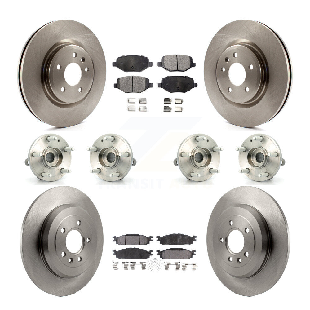 Hub Bearings Disc Brake Rotors And Pads Front Rear Kit (10Pc) For Ford Explorer