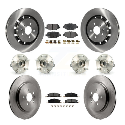 Hub Bearings Disc Brake Rotors And Pads Front Rear Kit (10Pc) For Ford Explorer