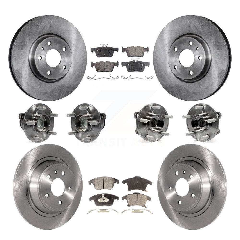 Hub Bearing Brake Rotor & Pads Front Rear Kit (10Pc) For Ford Fusion Lincoln MKZ