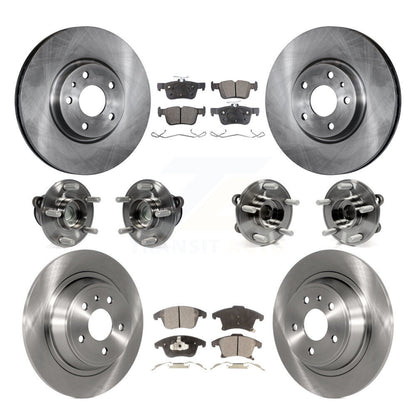 Hub Bearing Brake Rotor & Pads Front Rear Kit (10Pc) For Ford Fusion Lincoln MKZ