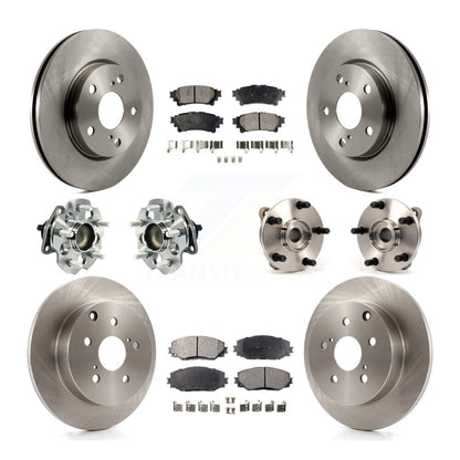 Hub Bearing Brake Rotor & Pad Front Rear Kit (10Pc) For 2012-2018 Toyota Prius V