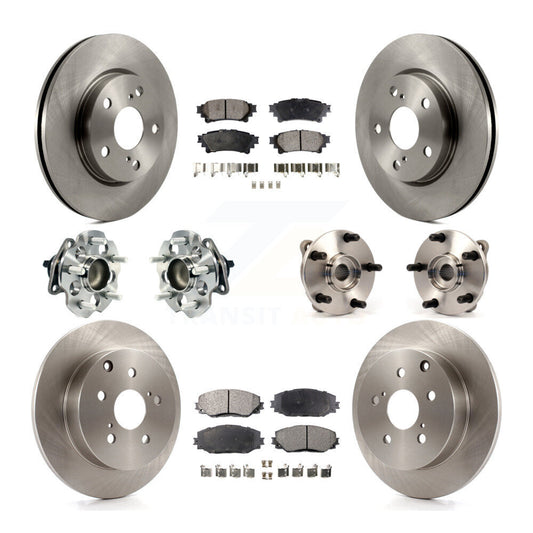 Hub Bearing Brake Rotor & Pad Front Rear Kit (10Pc) For 2012-2018 Toyota Prius V