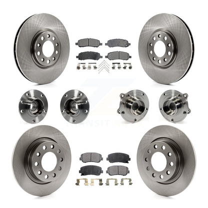 Hub Bearing Disc Brake Rotor Pads Front Rear Kit (10Pc) For 2013-2016 Dodge Dart