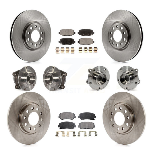 Hub Bearing Brake Rotor Pad Front Rear Kit (10Pc) For 2015-2017 Chrysler 200 AWD