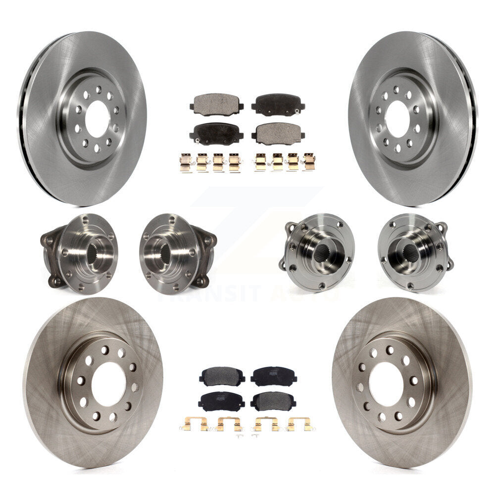 Hub Bearing Brake Rotor Pad Front Rear Kit (10Pc) For 2015-2017 Chrysler 200 AWD