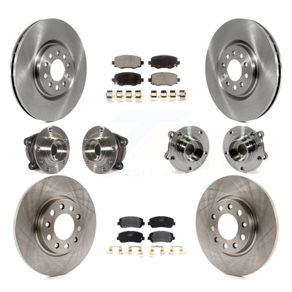 Hub Bearing Brake Rotor Pad Front Rear Kit (10Pc) For 2015-2017 Chrysler 200 AWD