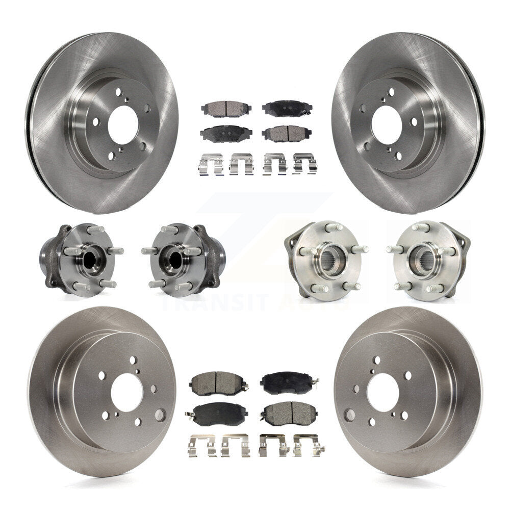 Hub Bearings Disc Brake Rotors And Pads Front Rear Kit (10Pc) For Subaru Impreza