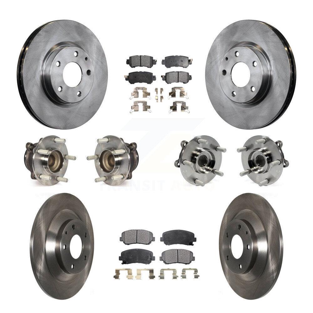 Hub Bearing Brake Rotor & Pad Front Rear Kit (10Pc) For 2013-2015 Mazda CX-5 FWD